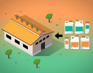 Almacenamiento de envases de agroquimicos glifosato