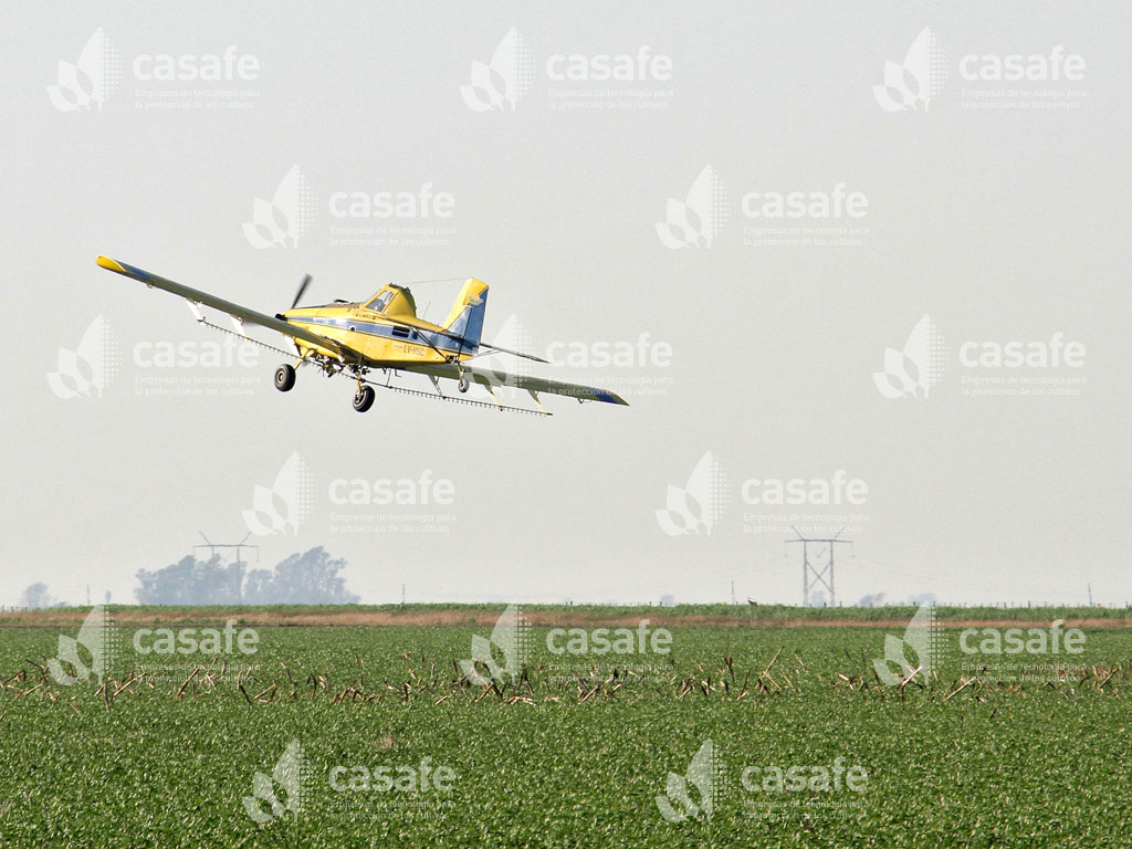 avion pulverizador maquinaria aérea glifosato